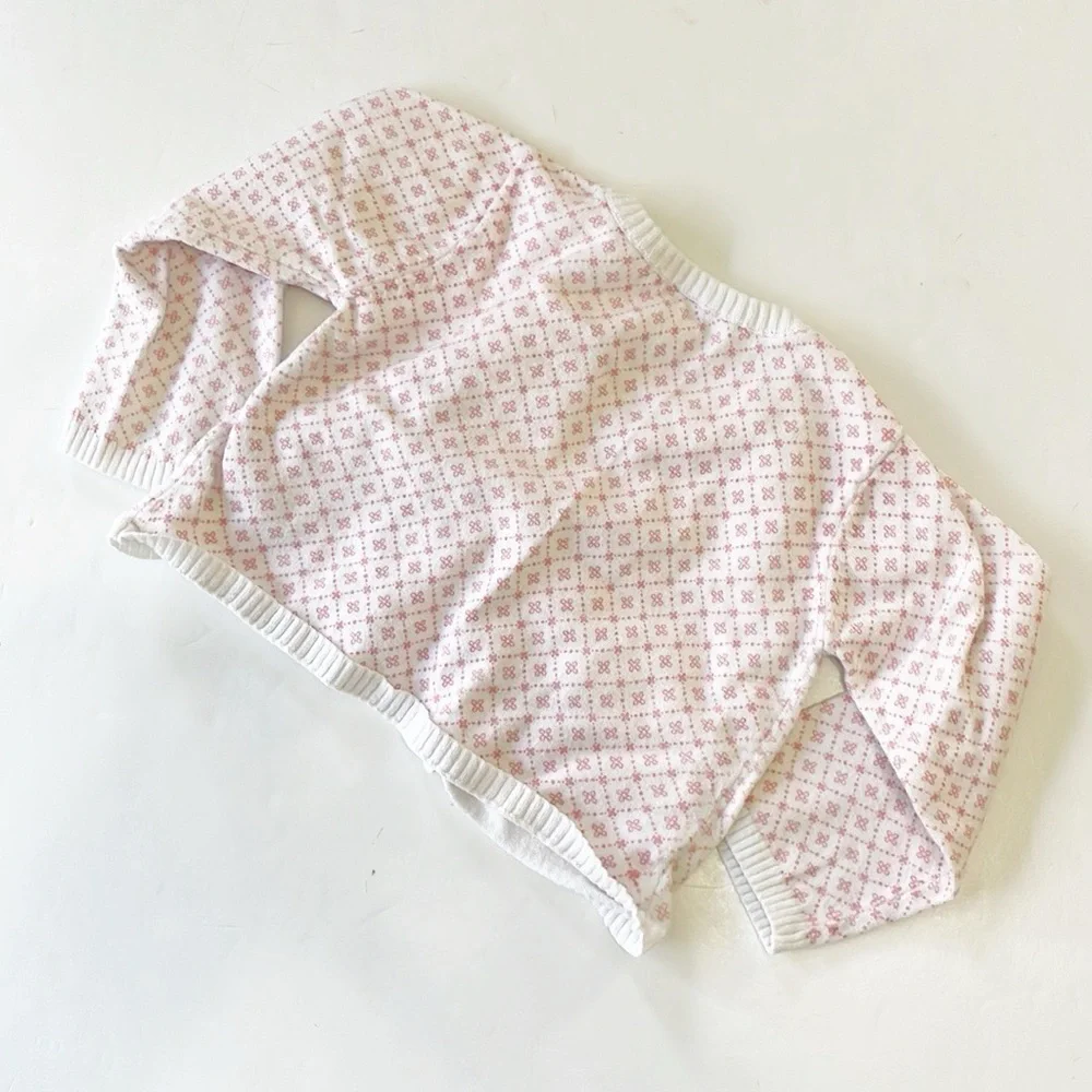 Carter's baby girls pink/white bear cardigan